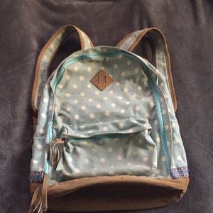Blue poka-dot backpack
